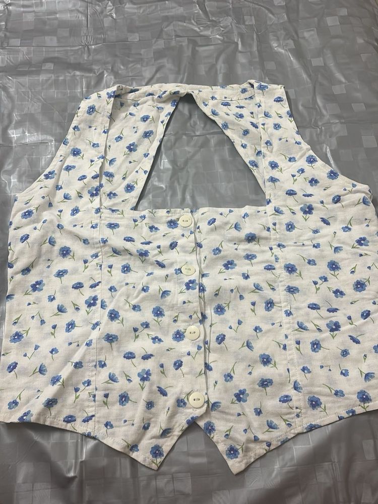 White Back Cut Out Top