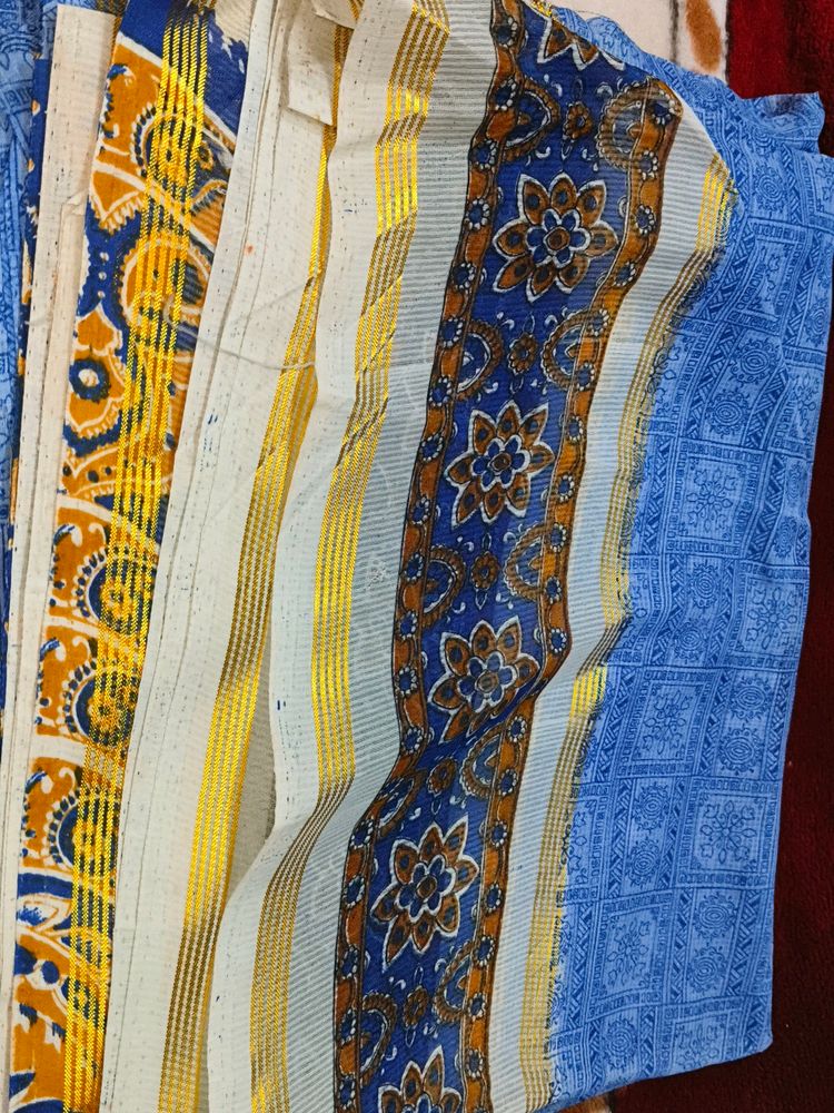 Blue Colour Fashionable Saree