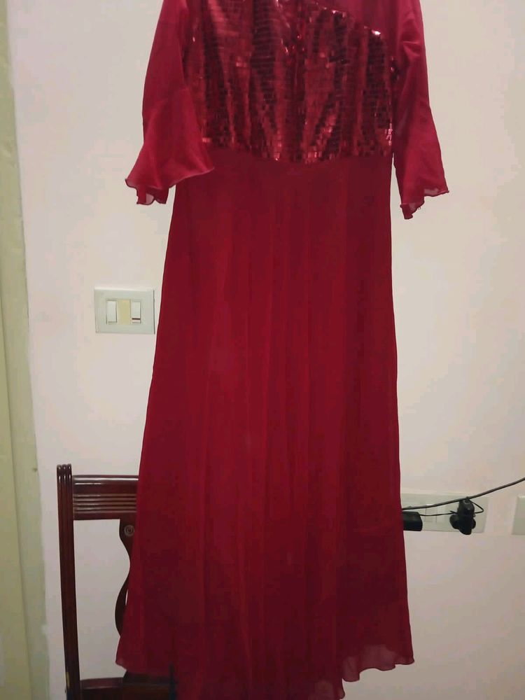 Red Mirror Maxi Dress