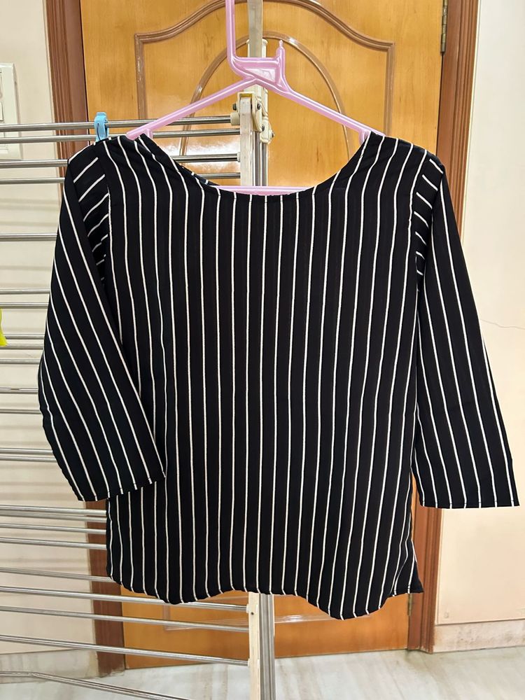 Striped Black &amp; White Top