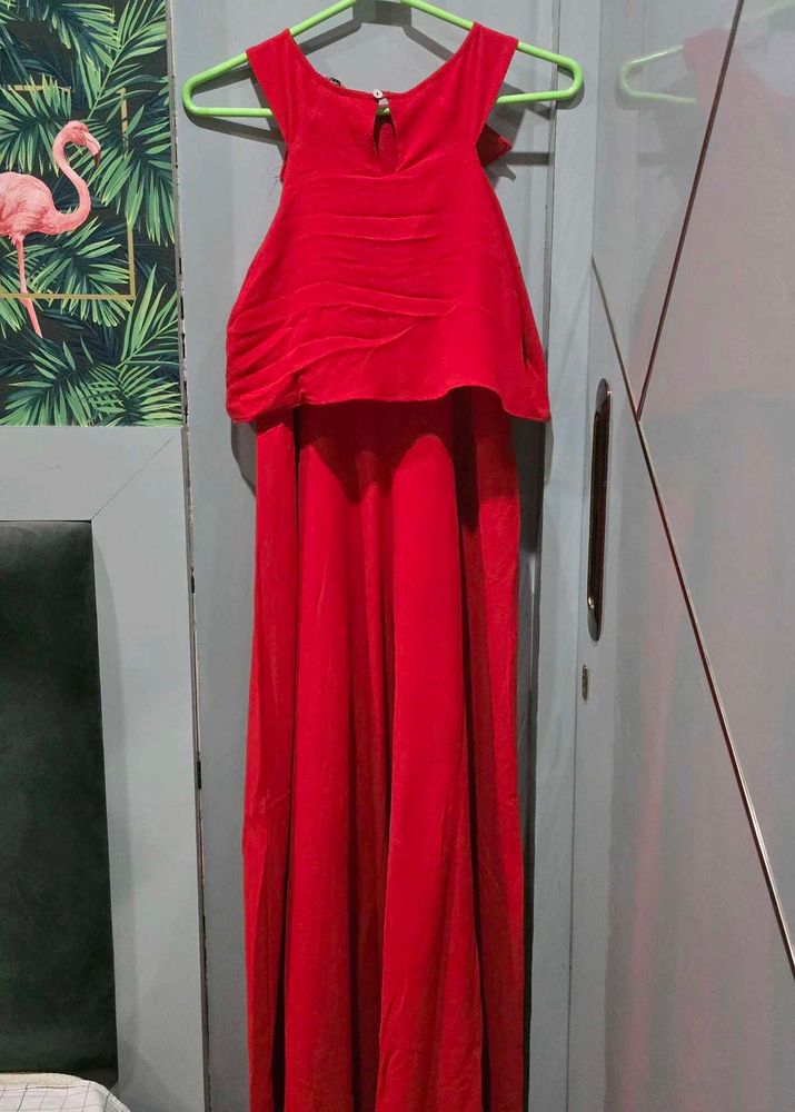 Red Ruffle Top Maxi Dress