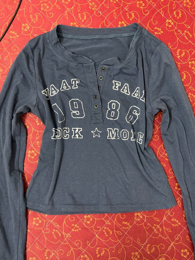 Printed Notch Neck Slim Fit Top from NewMe