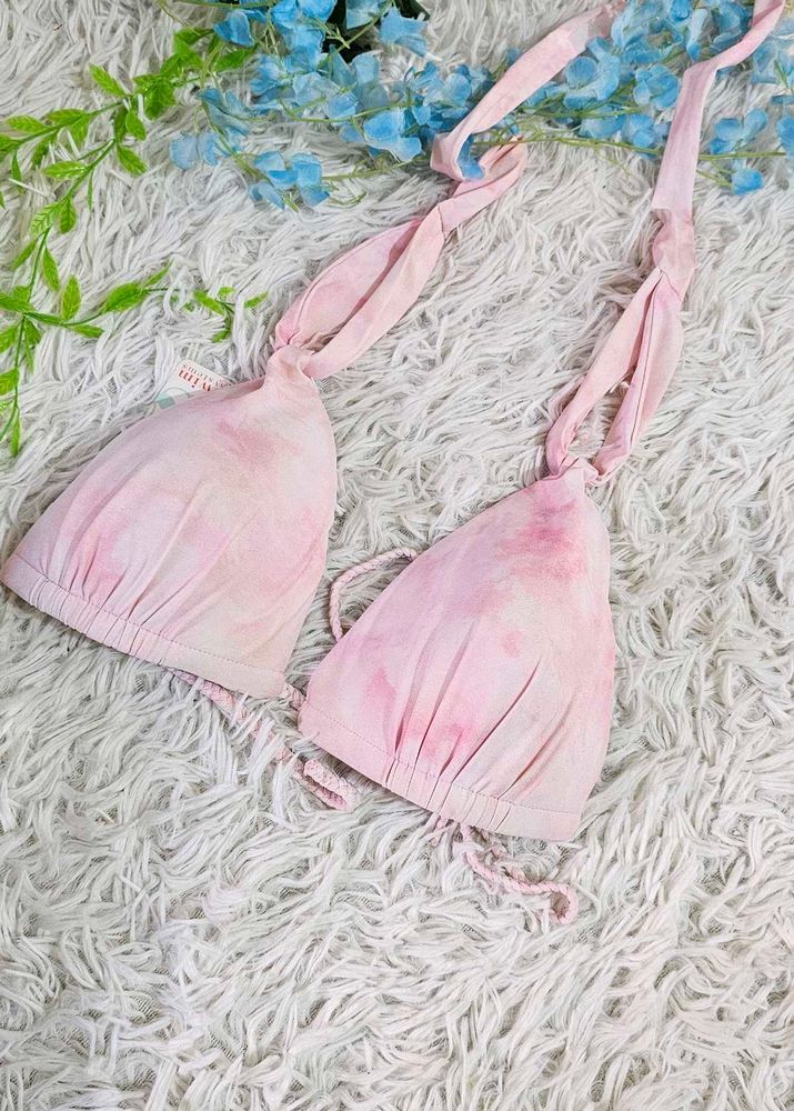Pink Tie-Dye Bikini Top