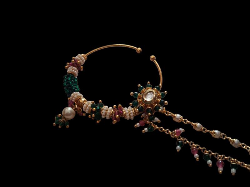 Bridal Nose Pin With Chain