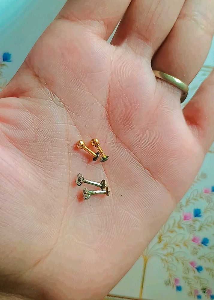 🔥SALE🔥Gold And Silver Polished Studs (COMBO)