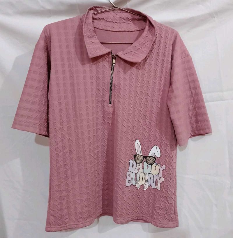 Cute Pink &#39;Daddy Bunny&#39; Top