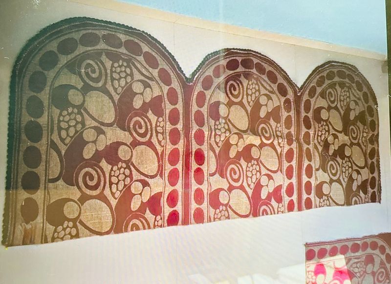 5 seater sofa cover- Royal red and golden work:3+2