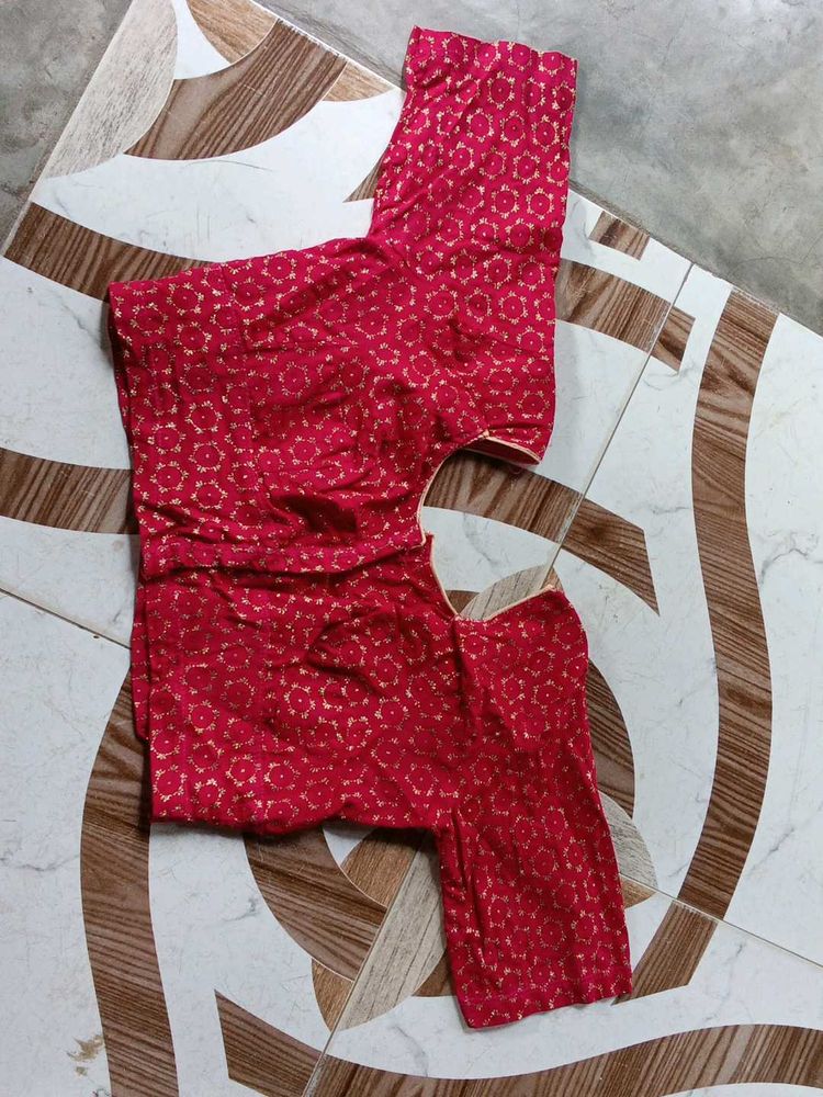 Red Embroidered Blouse