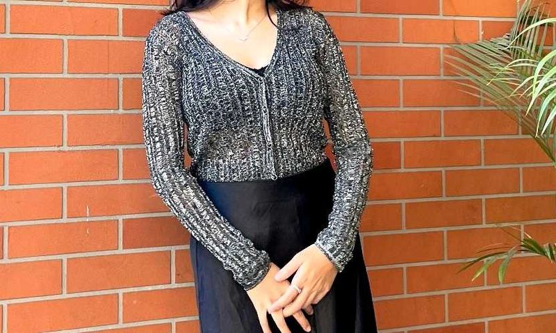 Sparkling Silver Embellished Top✨🖤