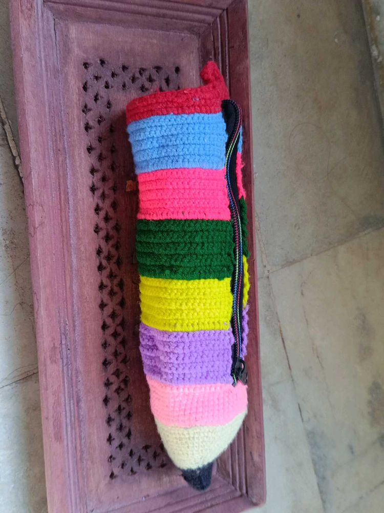 Colorful Pencil Crochet Pouch