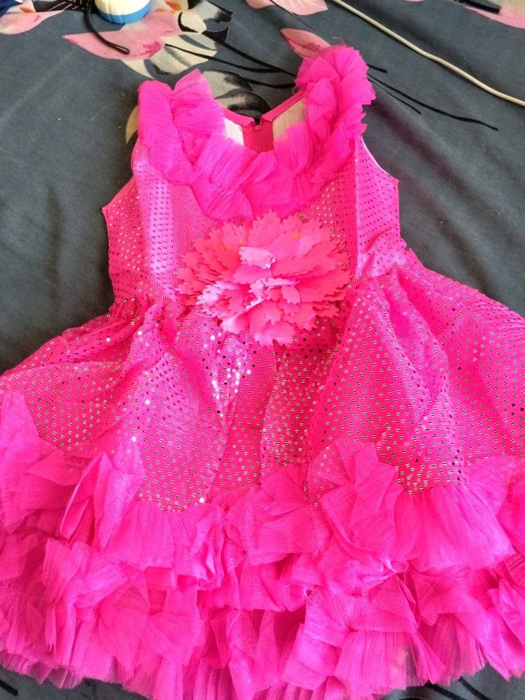 Pink Ruffle Flower Girl Dress
