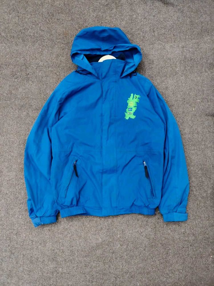 Blue Graphic Print Jacket