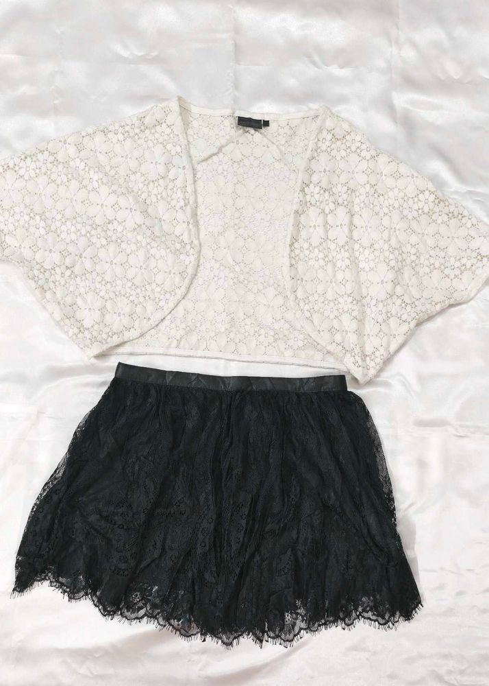 Lace Shrug &amp; Skirt Set