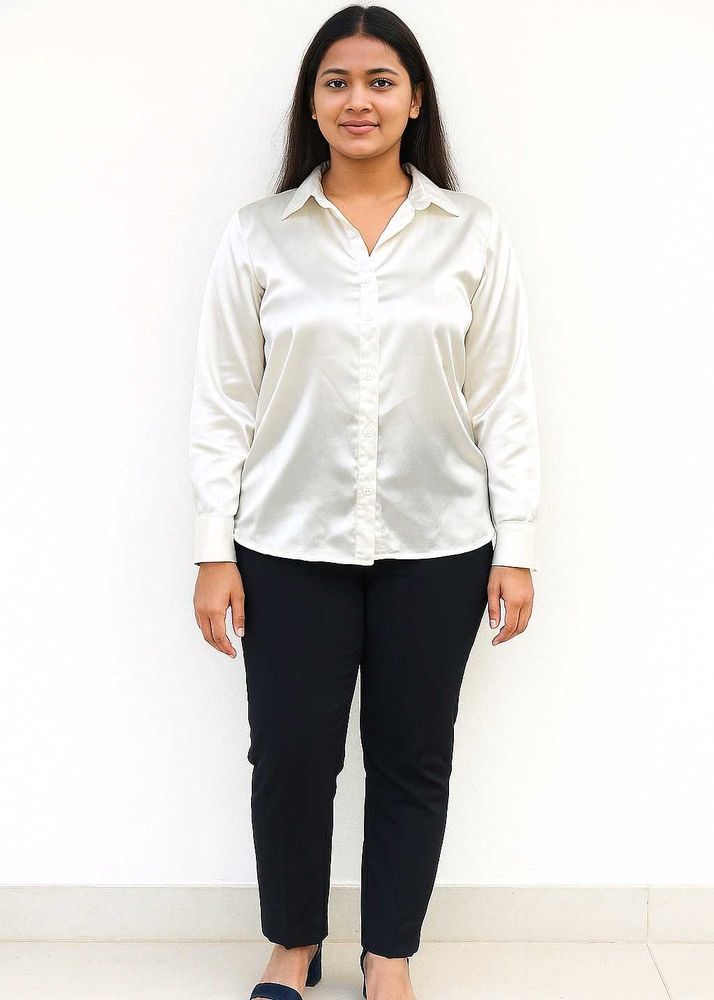 SATIN ELEGANT WHITE SHIRT