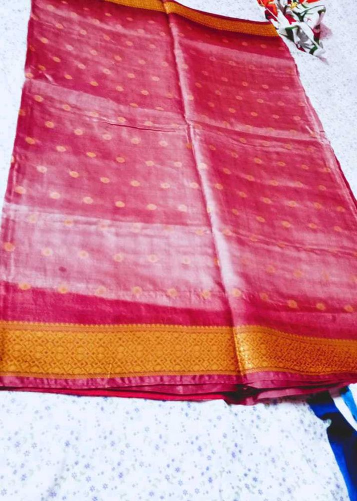 Elegant Pink pure silk  Saree