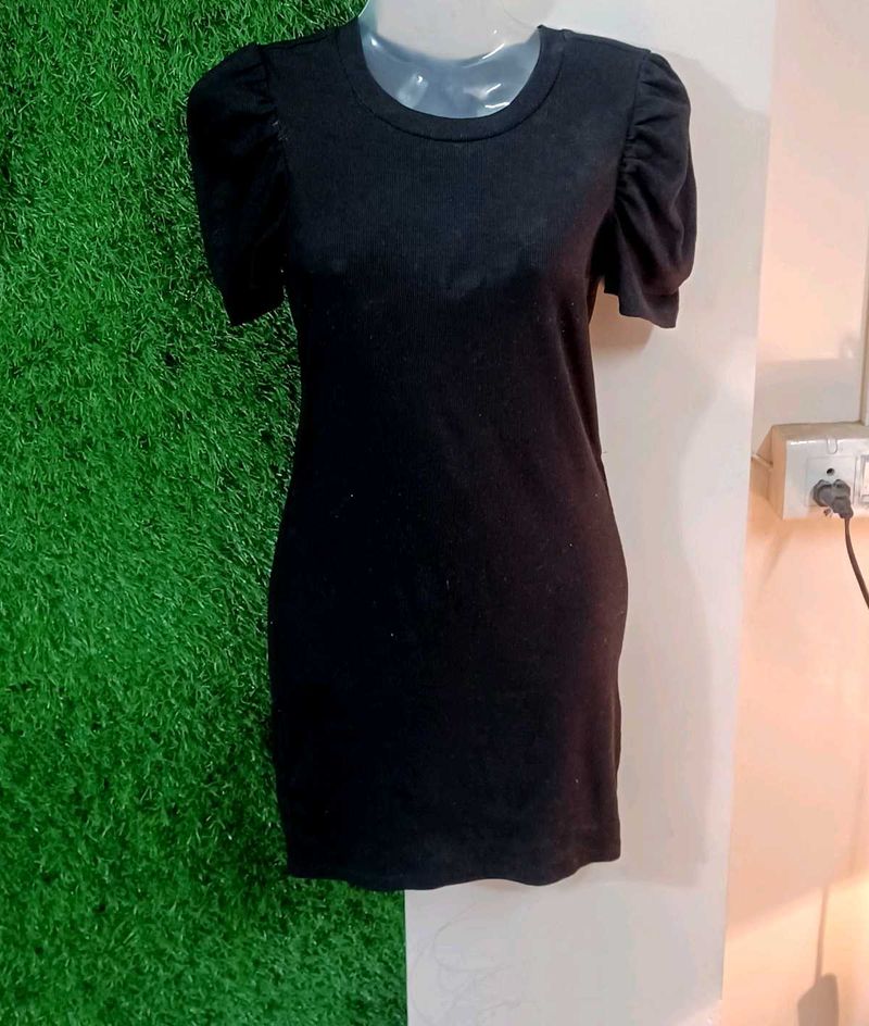 H&amp;M Ribbed Knitted Mini Dress