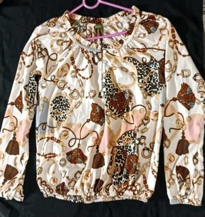 Patterned Long Sleeve Top