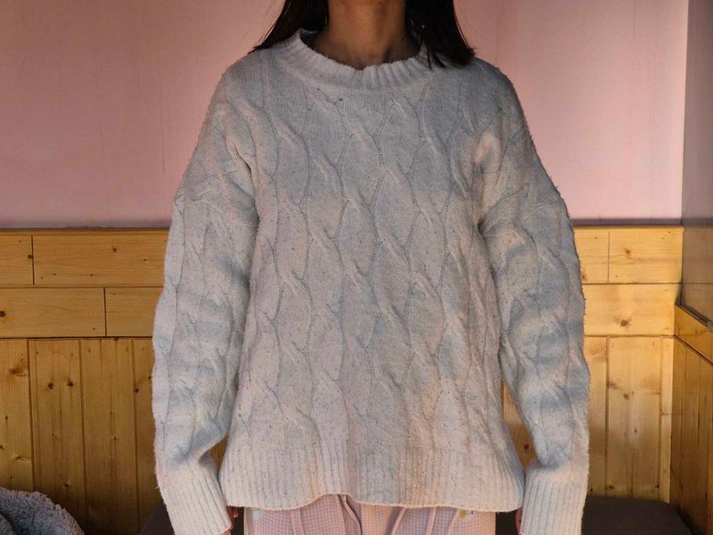 Cozy White Knit Sweater