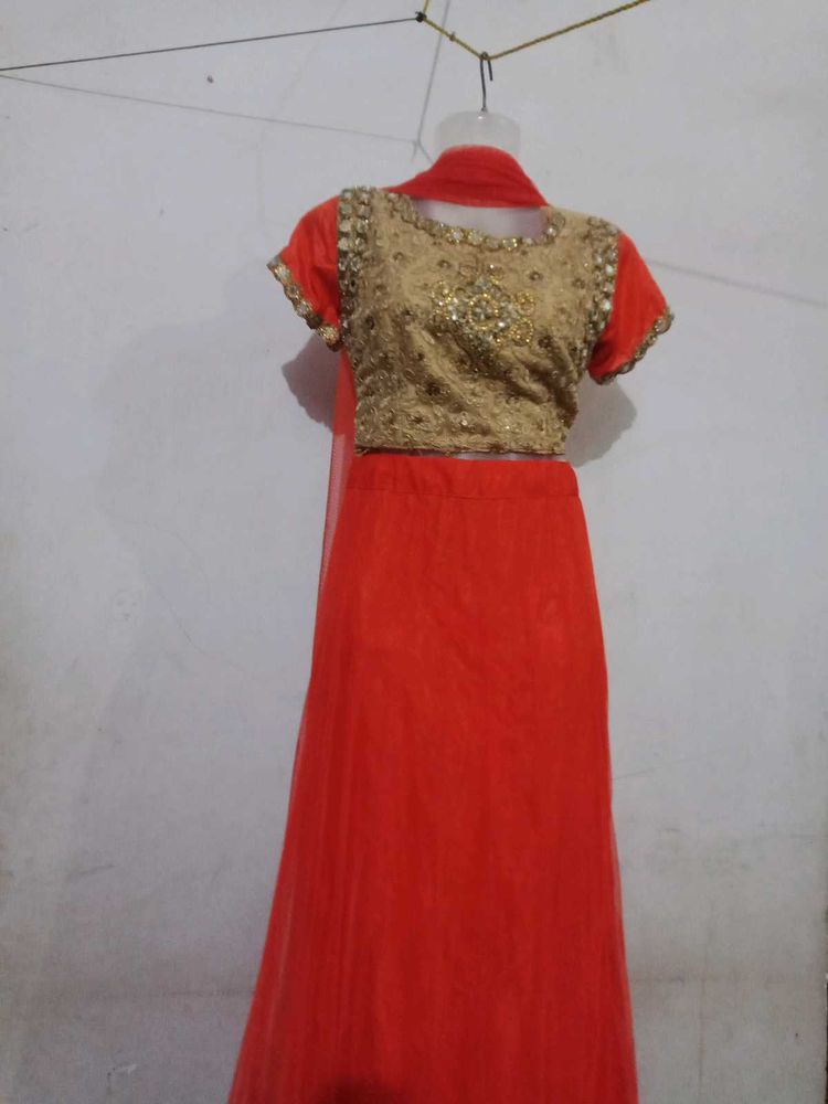 Orange Lehenga Koti