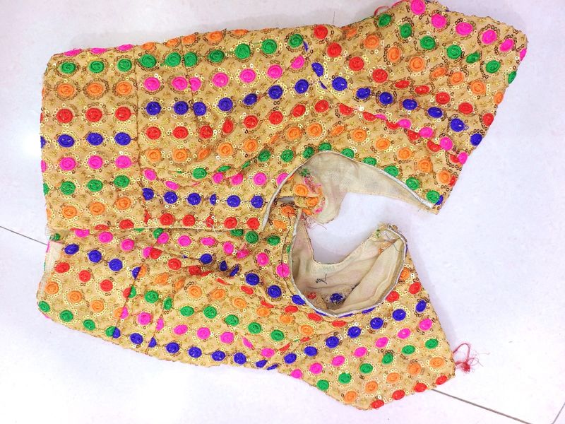 Golden Multicolour Heavy Blouse
