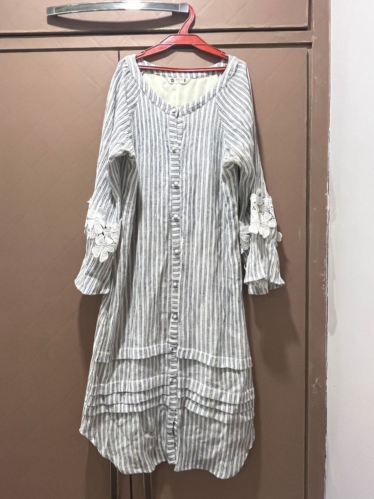 Striped Button-Down Dress