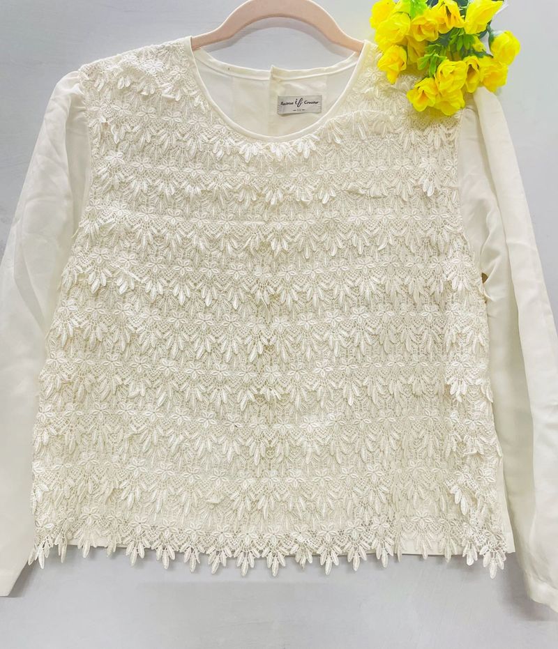 Imported Beautiful Lacework White Top