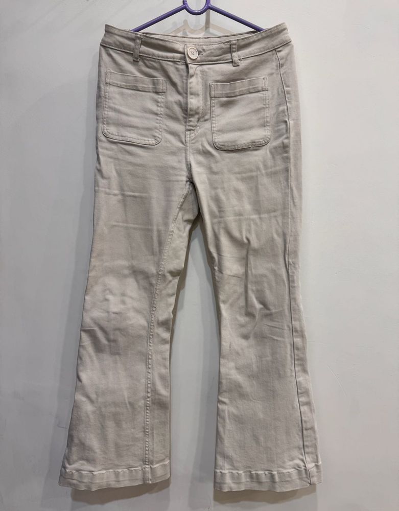Flared Beige Pants