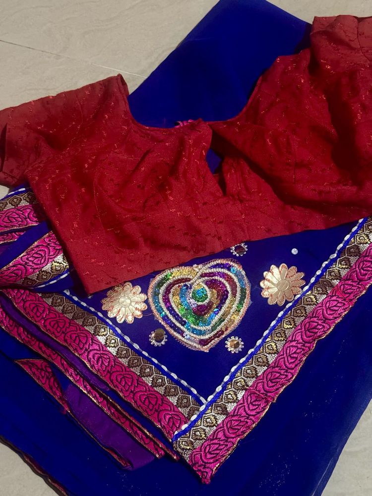 Blue Saree