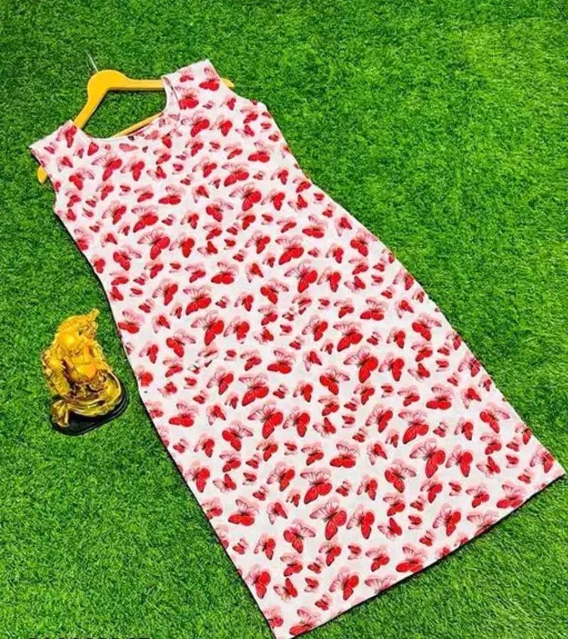 Red 🍒 butterfly 🦋 Straight Sleeveless Kurti ♥️