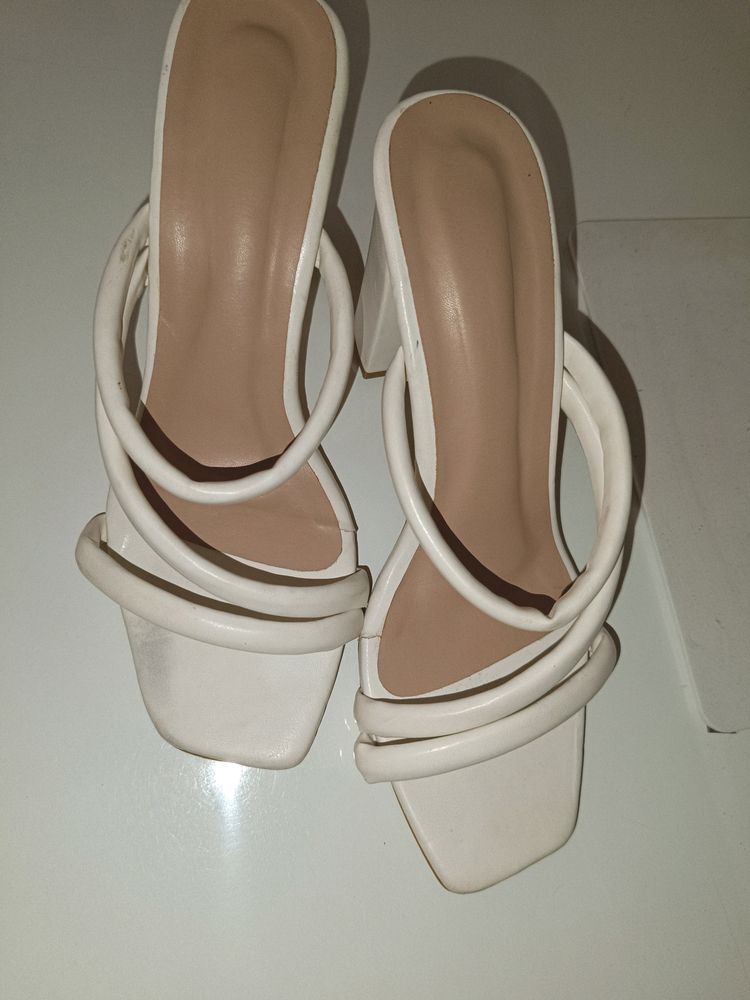 Women White Solid Heels - Heels for Women