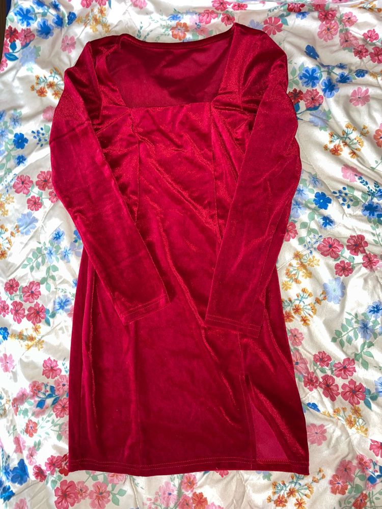 Red Velvet Mini Dress