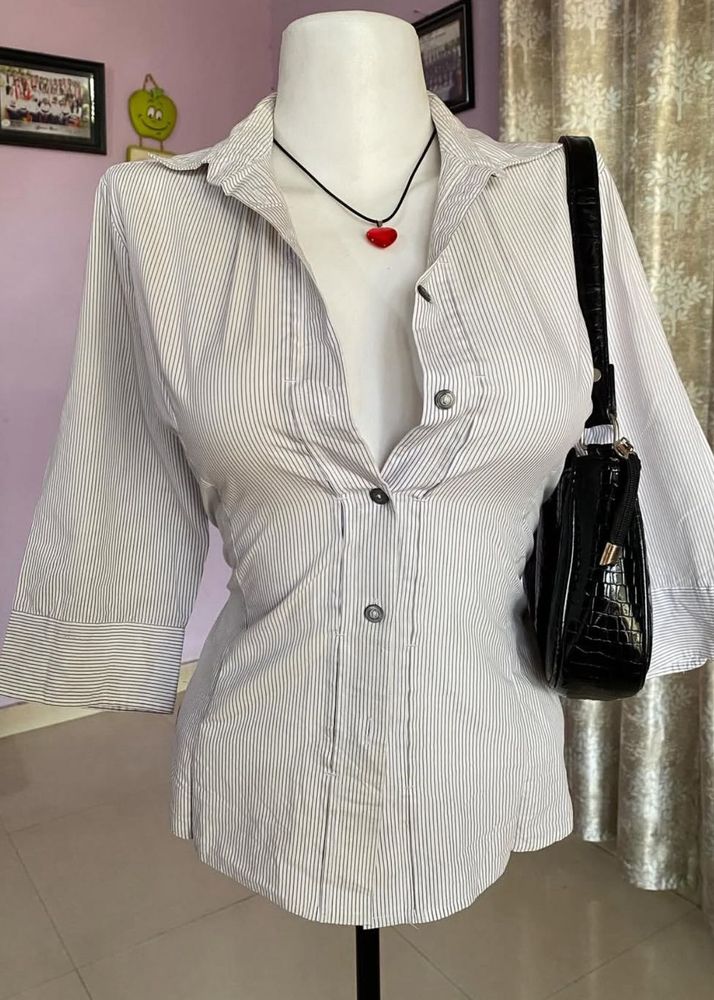 Striped Button-Up Top