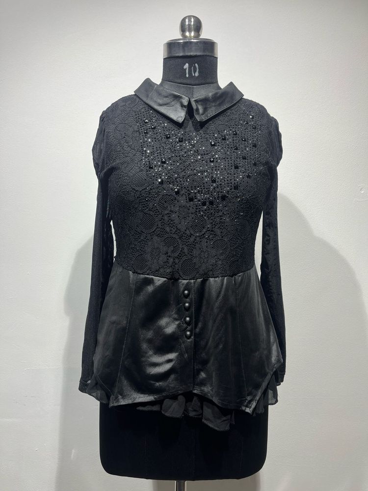 Elegant Black Lace Top