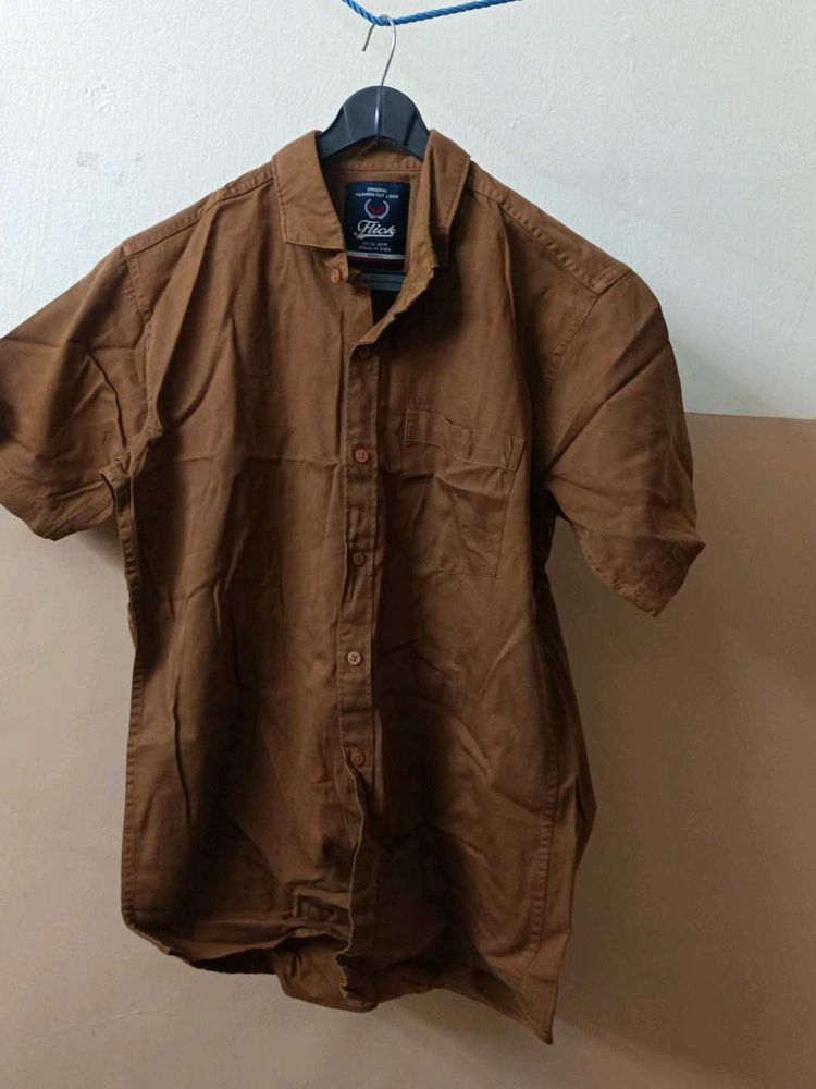 Brown Short Sleeve Shirt