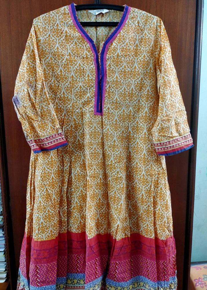 Biba Pure Cotton 3 Piece Anarkali Suit Set