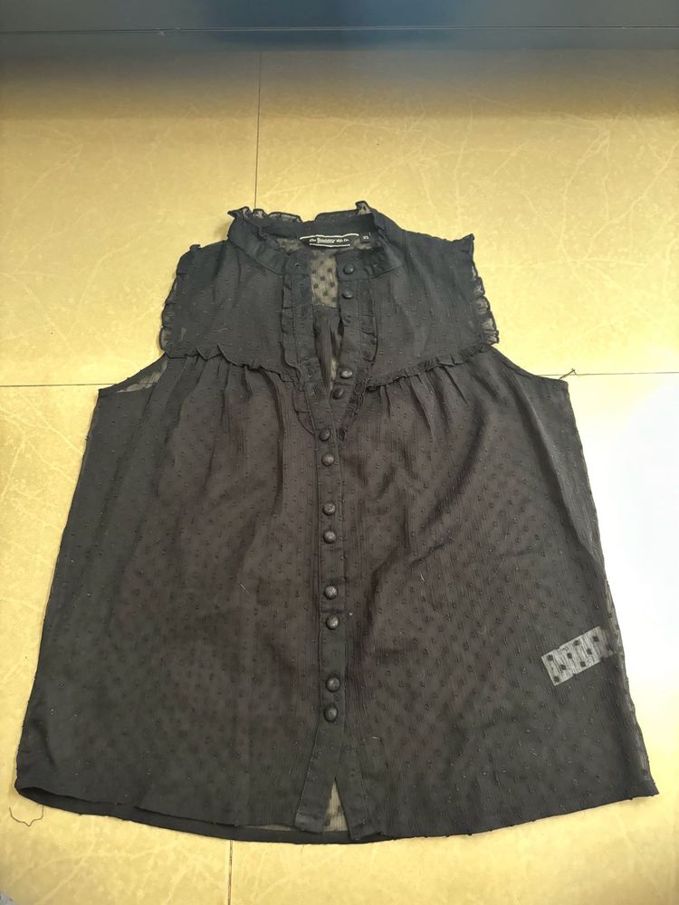 Black Sheer Top