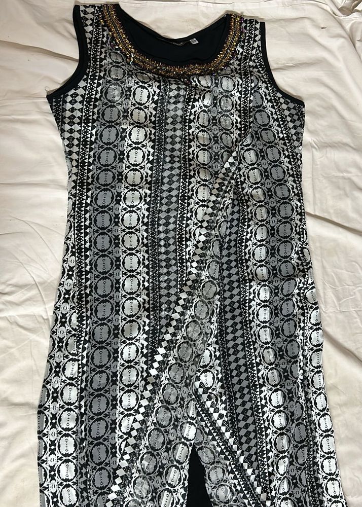 black embellished anarkali