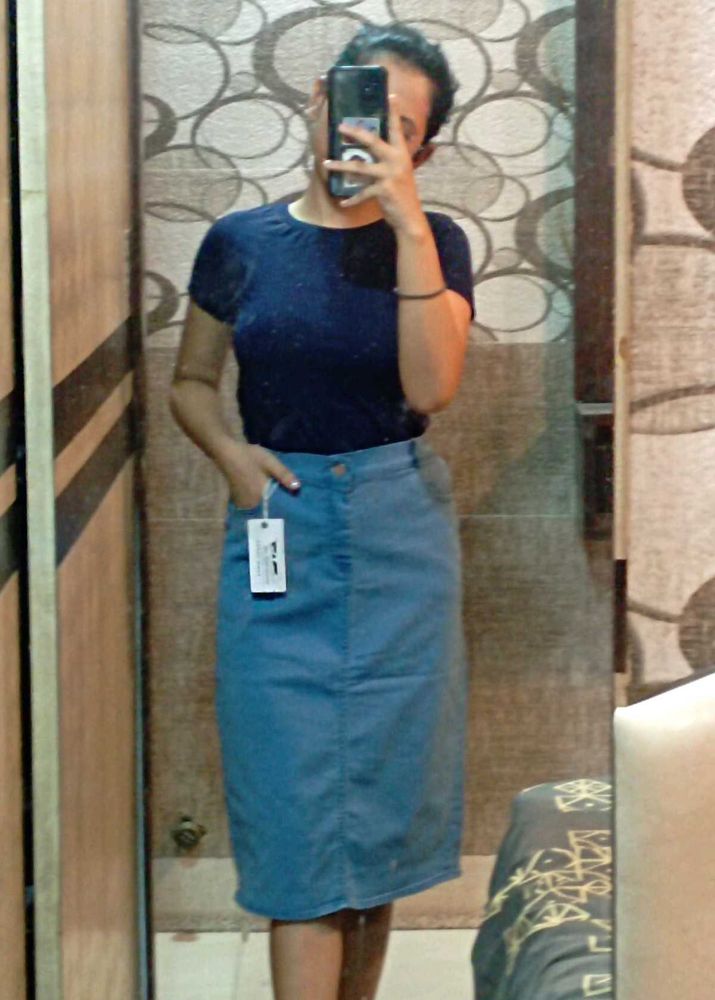 Denim Pencil Skirt - New with Tags