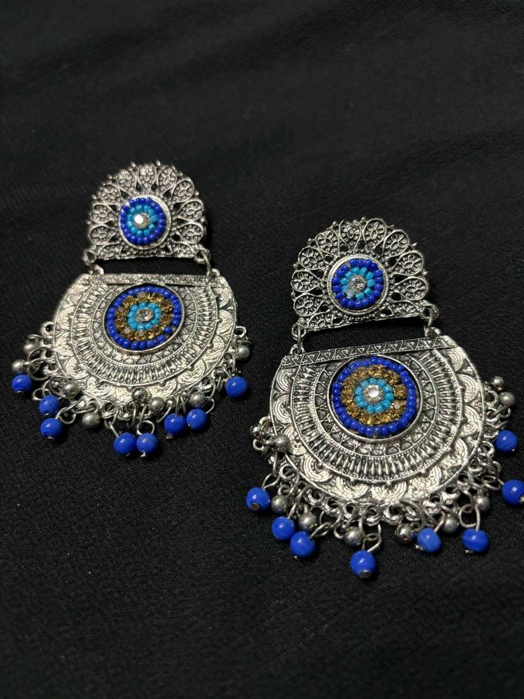 Boho Chic Silver Drop Earrings