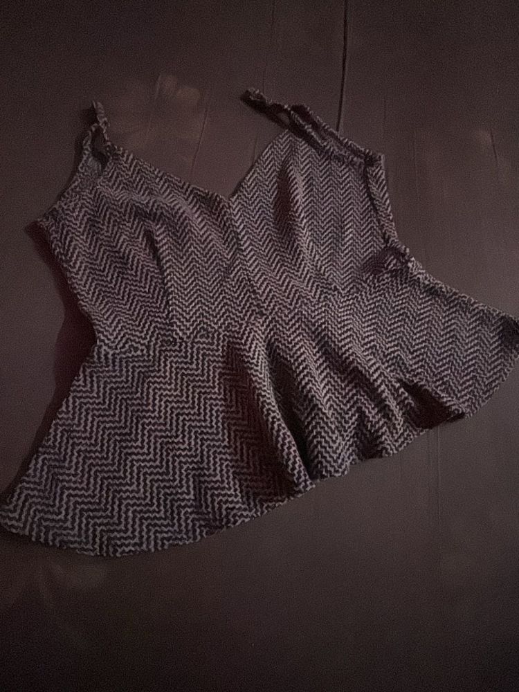 Chic Chevron Peplum Top