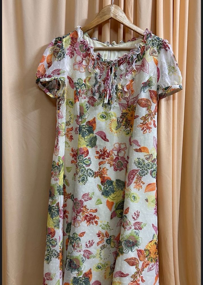 Floral Print Chiffon Mini Dress