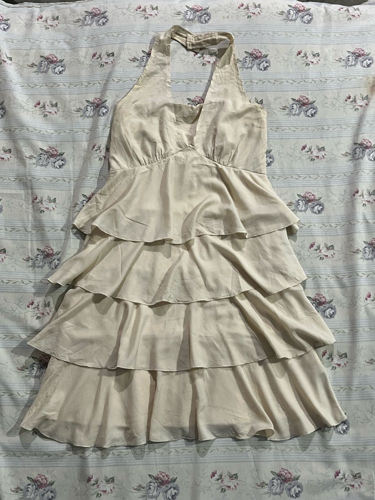 Halter Neck Ruffle Dress