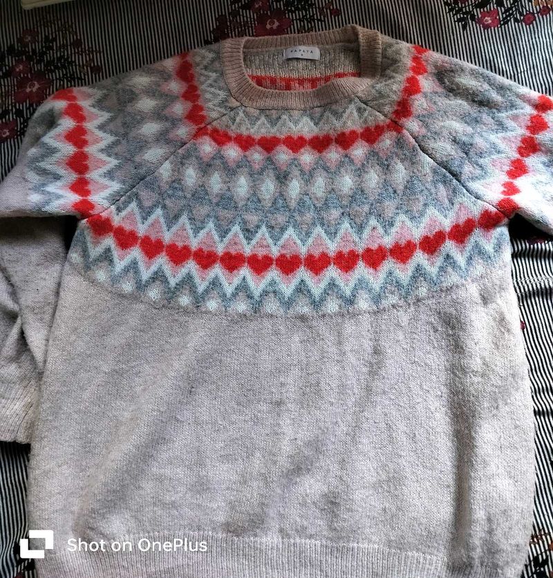Pink Heart Sweater For Women
