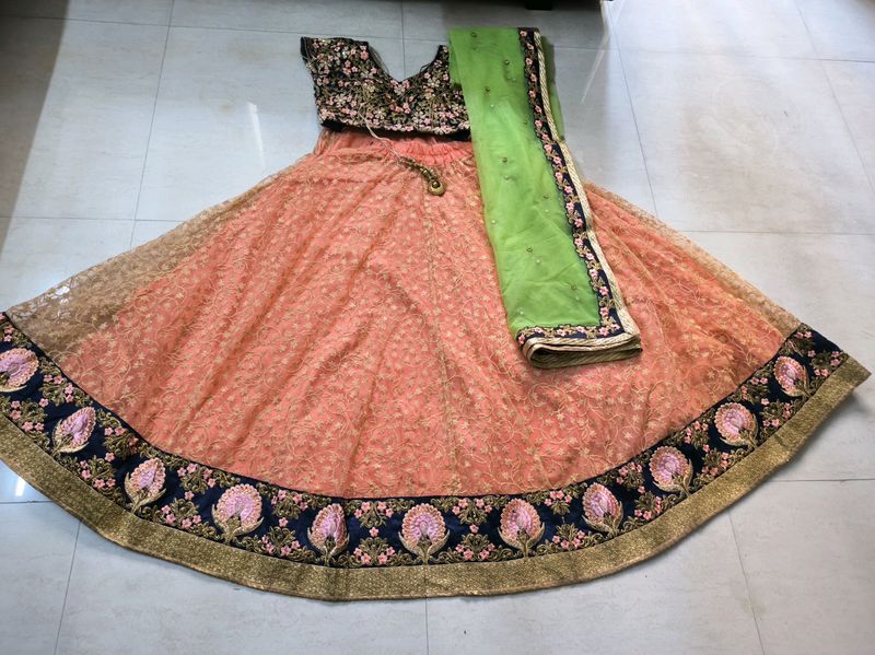 Elegant Peach Lehenga Choli Set