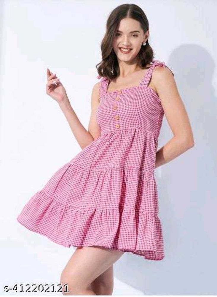 Sweet &amp; Sassy Pink Gingham Mini Dress – Your Perfe
