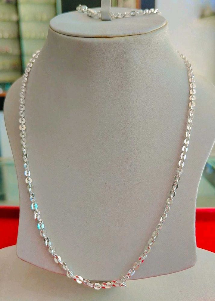 Sterling Silver Disc Chain 30 Inches