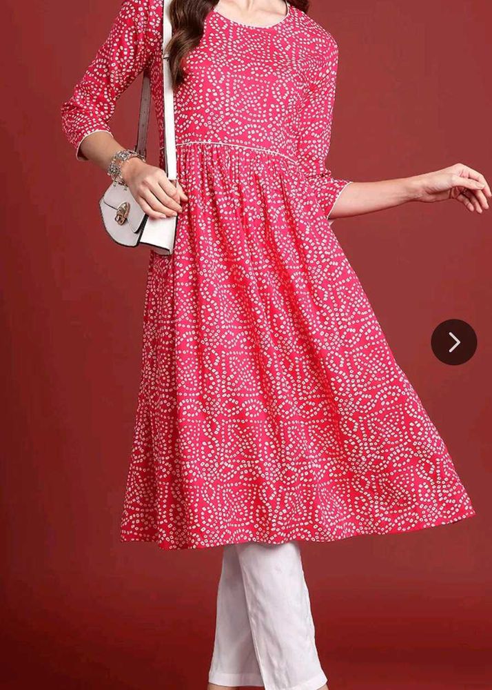 Pink Printed Kurta Set