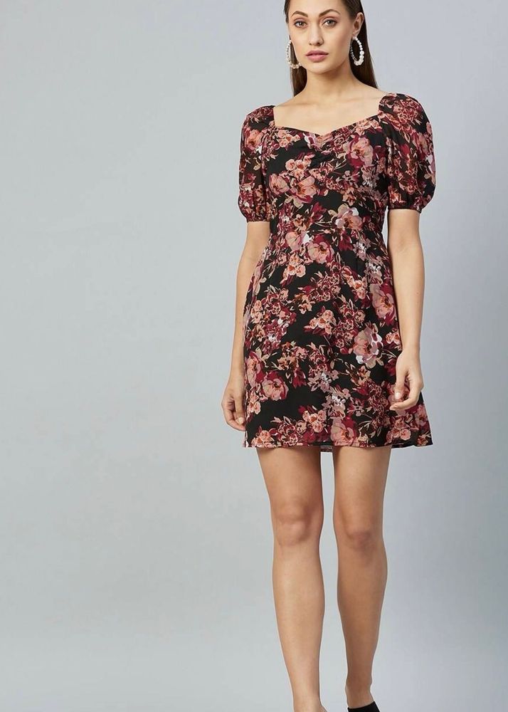 Women Multicoloured Floral Fit &amp; flare Dress