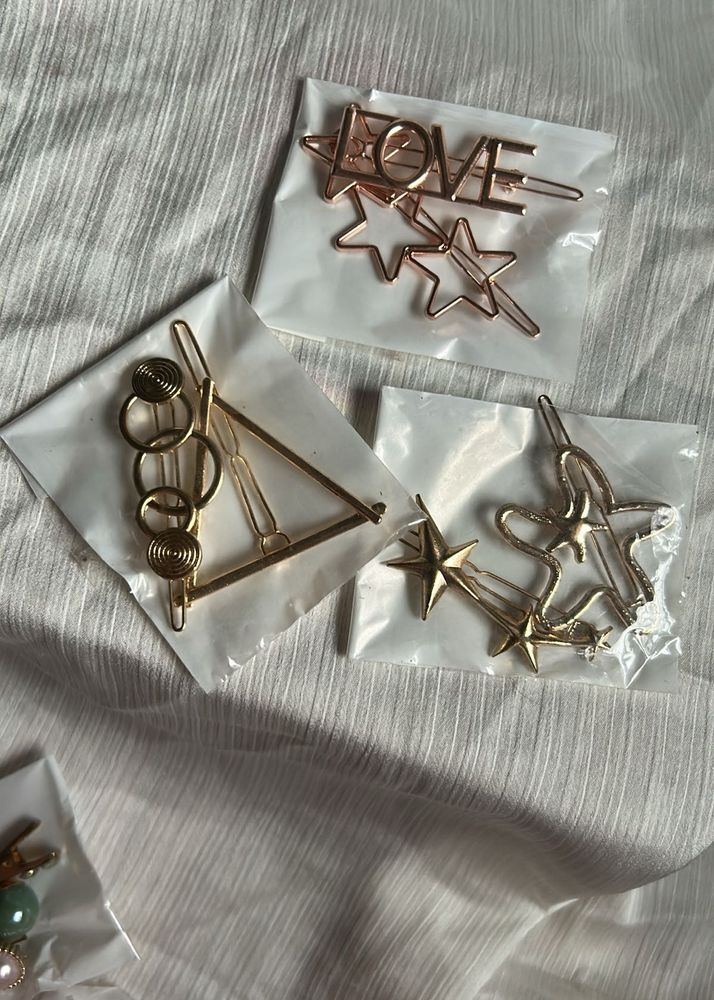 Gold Hair Clip Set
