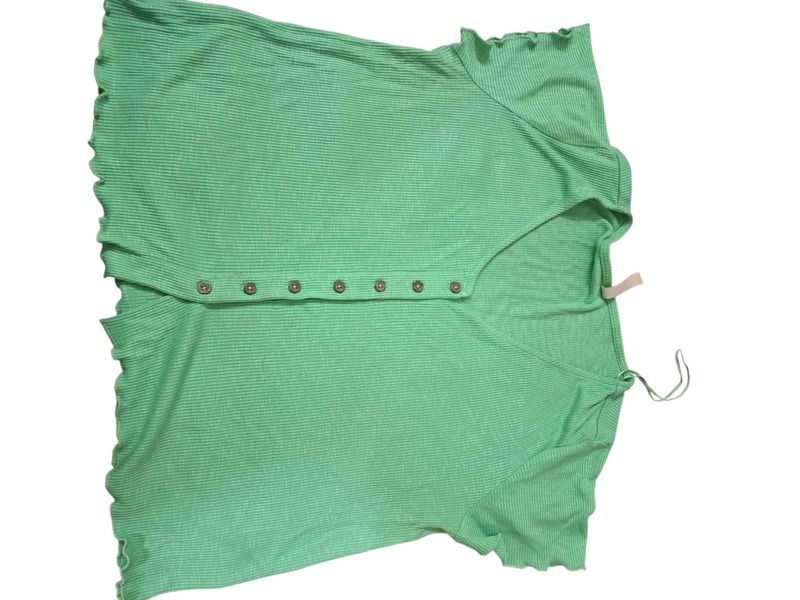 Green Button-Up Top